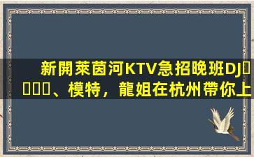 新開萊茵河KTV急招晚班DJ、模特，龍姐在杭州帶你上班